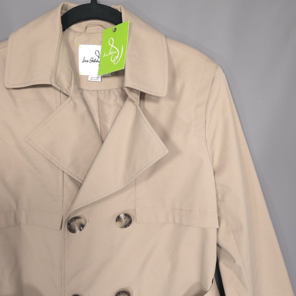 Sam Edelman‎ NEW Trench Coat Women's MEDIUM Double Breasted M11380 INO BIRCH - Picture 5 of 11